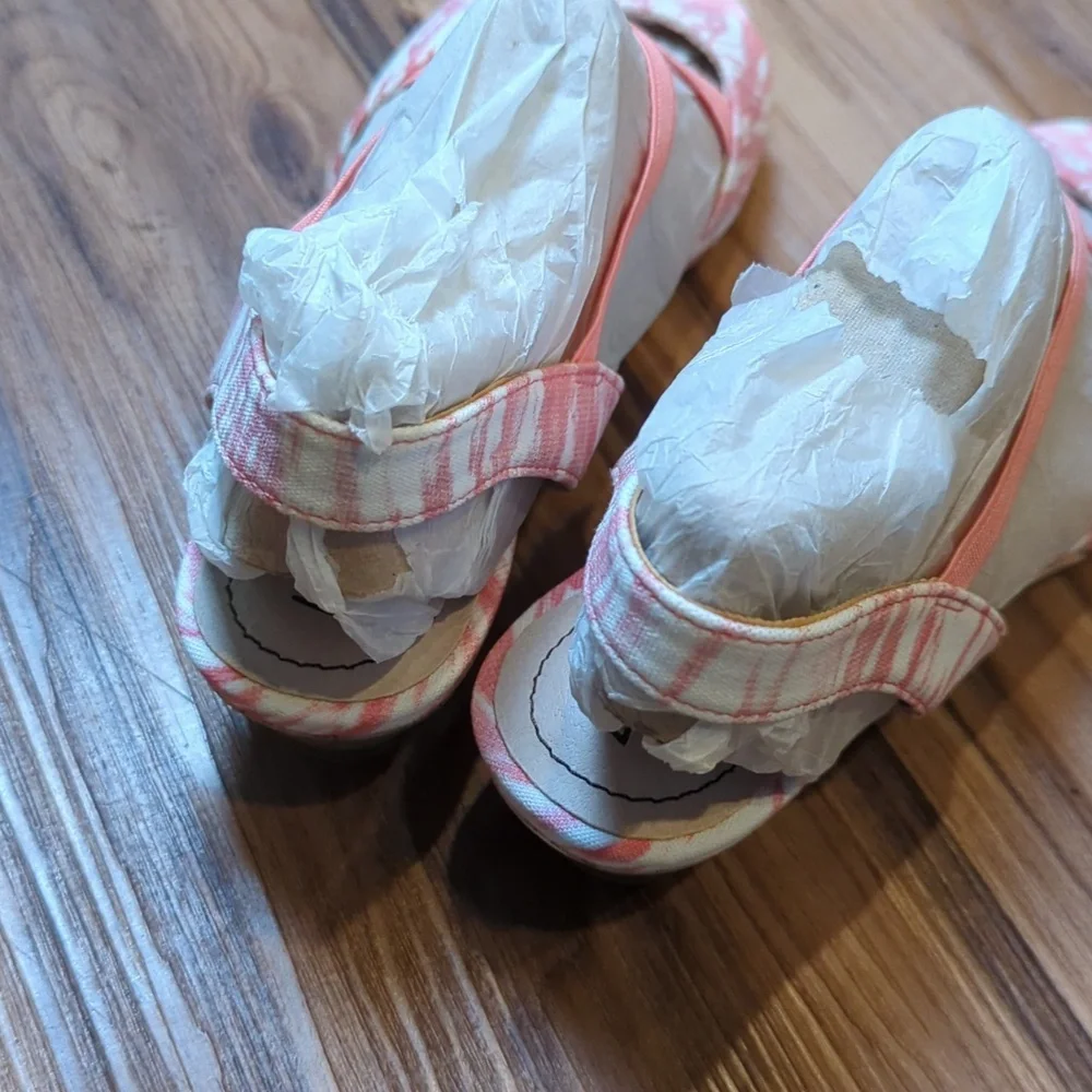 Life Stride Women's Pink & White Blush‎ Flex Wedge Sandals Size 7.5